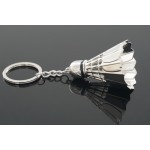 New Arrival Sports Badminton Ball Stainless Steel Metal Keychain Key Chains Ring Gift