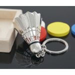 New Arrival Sports Badminton Ball Stainless Steel Metal Keychain Key Chains Ring Gift