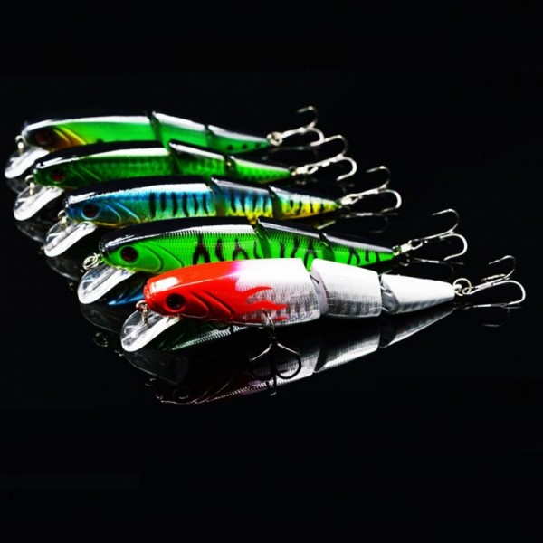 New! Japan Wobbler 3-sections Fishing Lures Minnow Swimbait Crankbait Hard bait isca artificial Leurre Peche 5Pcs 109mm15g