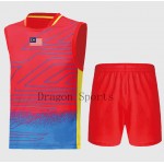 New Malaysia 2016 Big Game badminton Men's wear sets with MY Flag, player sleeveless sports clothes, badminton wear Y36173