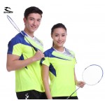 New SEA PLANETSP Sportswear sweat Quick Dry breathable badminton shirt , Women/Men table tennis clothes team Gym yellow T Shirts