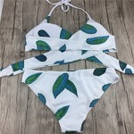 New Sexy Halter Top Bikinis 2017 Women Swimwear Push Up Leaves Female Swimsuit Bikini Set Beachwear Bathing Suits Biquini Mayo