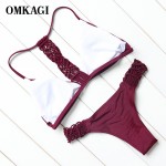 New Sexy Handmade Crochet Bikinis Women Swimsuit 2017 Brazilian Bikini Set Bandage Beach Wear Bathing suit Push Up Swim Wear