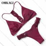 New Sexy Handmade Crochet Bikinis Women Swimsuit 2017 Brazilian Bikini Set Bandage Beach Wear Bathing suit Push Up Swim Wear