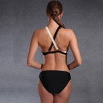 New Sexy women bikini 2017 swimwear Cross Bandage Two colors Patchwork Halter neck Bikinis Brazilian Padded push up bathing suit