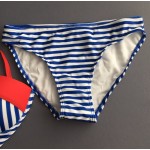 New Summer Women Sexy Bikini Set Blue White Striped Swimsuit Swimwear Cross Bandage Bathing Suit 