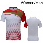 New breathable badminton shirt Quick Dry , Women / Men table tennis shirt team game short sleeve Sportswear T Shirts