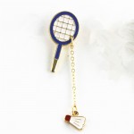 New fashion sports enamel badminton/ping-pong racket badges Women brooch 2016 manufacturers wholesale and direct sales