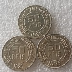 Nice Quality Brazil 50 REIS A set of(1920 1931 1935) 3pcs Copper and nickel alloy Coins Copy