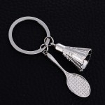 Novelty Trinket Gifts Fashion Casual Metal Badminton Keychains Alloy Keyring Charm Jewelry Sports Key Holder Souvenir J029