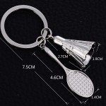 Novelty Trinket Gifts Fashion Casual Metal Badminton Keychains Alloy Keyring Charm Jewelry Sports Key Holder Souvenir J029