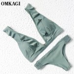 OMKAGI Brand Swimwear Women Swimsuit Bikini Set Push Up Beachwear Bathing Suit Biquini Swim Suit Swim Wear Bikini 2017