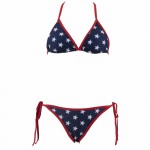 P&j 2017 new triangular design  super sexy red edge blue star printed female bikini suit