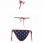 P&j 2017 new triangular design  super sexy red edge blue star printed female bikini suit