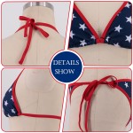 P&j 2017 new triangular design  super sexy red edge blue star printed female bikini suit