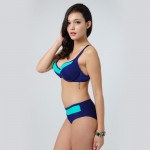 Patchwork halter bathing suits 2017 summer style plus size swimwear push up female bikini set women monikini sexy plavky W81550