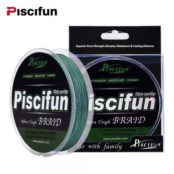 Piscifun 500M PE Braided Fishing Line 10lb 20lb 25lb 30lb 40lb 45lb 50lb 60lb 80lb Multifilament Fishing Line