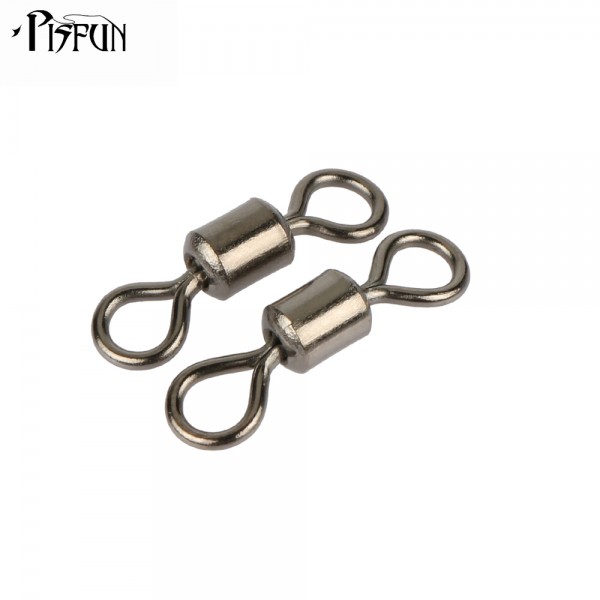 Pisfun 200pcs/lot Fishing Rolling Swivel Snap MS Size 8, 6, 4, 2 Sea Rock FIshing tackle Fishing hooks Fishing Swivels