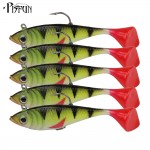 Pisfun 5pcs/set 8.5cm/11g Soft Lures Swimbait Lead Fishing lure Wobbler Saltwater Artificial Bait Rubber Lures Fishing Tackle