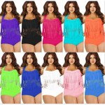 Plus Size Swimwear maillot de bain femme 2017 Tassel Fringe Bikini Set High Waist Women Swimsuit Retro Swim Wear Women Swimwear