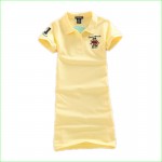 Polo-neck Tennis Dress Women Short-sleeve Cotton Knee-Length Dresses Tennis Badminton