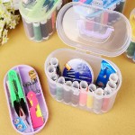 Portable DIY  Sewing kit Thread Threader Needle Tape Measure Scissor Thimble plastic storage box sewing tool sets