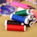 Portable DIY  Sewing kit Thread Threader Needle Tape Measure Scissor Thimble plastic storage box sewing tool sets