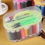 Portable DIY  Sewing kit Thread Threader Needle Tape Measure Scissor Thimble plastic storage box sewing tool sets