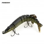 Proberos 12.8cm Fishing Lures Lifelike Multijointed 9 Segement Pike Swimbait Crankbait 3D Eyes Fishing Lure Hard Fake Fish Bait