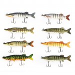 Proberos 12.8cm Fishing Lures Lifelike Multijointed 9 Segement Pike Swimbait Crankbait 3D Eyes Fishing Lure Hard Fake Fish Bait