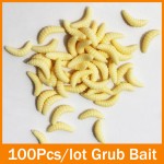 Promotion! soft bait 100pcs 2cm 0.35 grams maggot Grub Protein Soft Lure Baits Worm Artificial Fishing Lures for carp