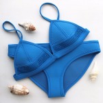 QINS 2016 Summer bathing suit Women's Bikini Sexy Swimsuit Set Bathsuit Swimwear Push Up High Quality Neoprene Material Bikinis