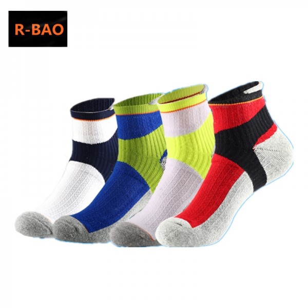 R-BAO 3 Pairs Professional Badminton Basketball Socks Non-slip Men Women Sports Socks For Running Yoga Tennis Cycling Hiking