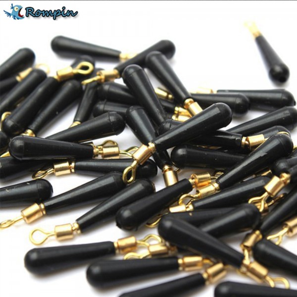 Rimpin 30pcs/lot Fishing Gear Block rotation drift fishing floats accessory bobber copper+ rubber tools