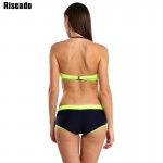 Riseado 2017 Bikini Set Sport Swimsuit Swimwear Women Brand Straight Shorts Push Up Swimwear Bathing Suits