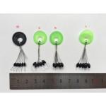 Rompin 10 set Size SS/S/M/L Black Rubber Oval Stopper Fishing Bobber Float Space bean Stopper Folat Line Stoppers Bobber Stops