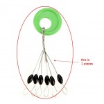 Rompin 10 set Size SS/S/M/L Black Rubber Oval Stopper Fishing Bobber Float Space bean Stopper Folat Line Stoppers Bobber Stops