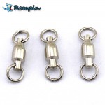 Rompin 10Pcs/lot Heavy Duty Ball Bearing Stainless Steel Fishing Rolling Swivels Connector Hook Solid Rings Size 0/1/2/3/4/5#