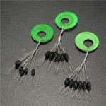 Rompin 10pcs/lot 6 in 1 Size SS/S/M/L Black Rubber Oval Stopper Fishing Bobber Float Connector Fishing Tackle accessories