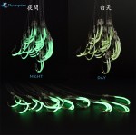 Rompin 2017 New Luminous Fishing hooks Authentic phosphorescent  barbed hook with fishing line