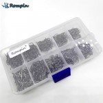 Rompin 500Pcs/set mixed different size with Plastic Box packed #3~12 BronzeSea Fishing Hooks with hole Carbon Steel Sharp Hooks 