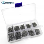 Rompin 500pcs/set mixed size #3~12 high carbon steel carp  fishing hooks pack with hole with Retail Original box Jigging Bait