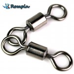 Rompin 50PCS Ball Bearing Swivel Solid Rings Fishing Connector 1CM Length Ocean Boat Fishing Hooks