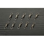 Rompin 50PCS Ball Bearing Swivel Solid Rings Fishing Connector 1CM Length Ocean Boat Fishing Hooks