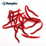 Rompin 50Pcs/lot 3.5cm Simulation Earthworm red Worms Artificial Fishing Lure Tackle Soft Bait Lifelike Fishy Smell Lures Red