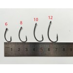 Rompin NEW ARRIVAL 50PCS/BOX High Carbon Steel Carp Fishing Hook  with Hole Barb and Barbless Size # 6 #8 #10 #12