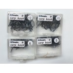 Rompin NEW ARRIVAL 50PCS/BOX High Carbon Steel Carp Fishing Hook  with Hole Barb and Barbless Size # 6 #8 #10 #12