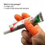 SAMS Carp Fishing Lure Tool Bottle of 40g Bait Glue Esca Viscose Fishing Liquid Lure Gluey with Finger Cots for Formula Particle