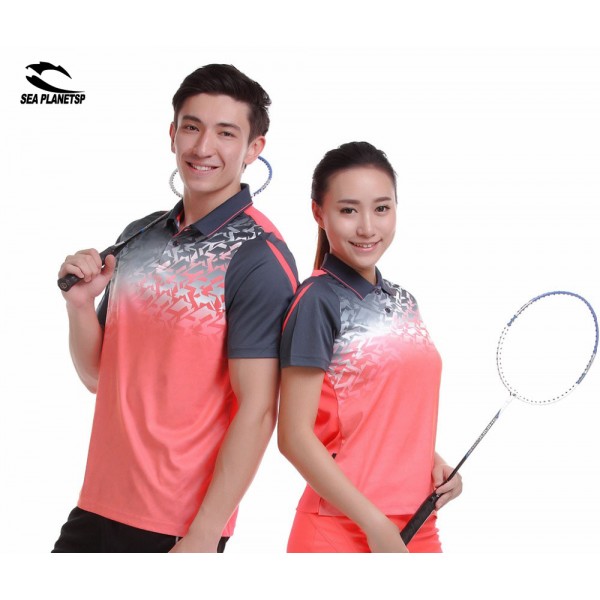 SEA PLANETSP NEWS portswear sweat Quick Dry breathable badminton shirt , Women/Men table tennis clothe running training T Shirts