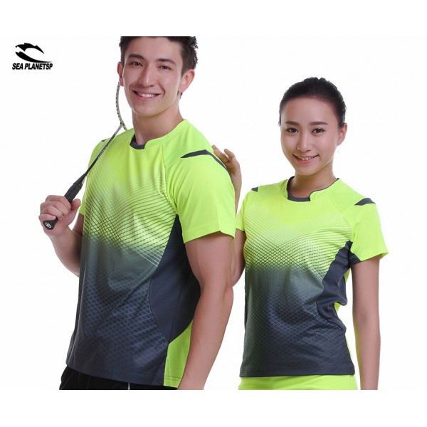 SEA PLANETSP New Sportswear Quick Dry breathable badminton shirt , Women / Men table tennis shirt clothes short sleeve T Shirts